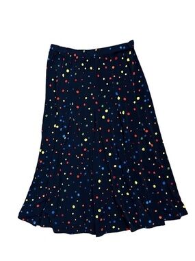 PHILOSOPHY NWT Navy Blue Rainbow Polka Dot Midi Skirt S